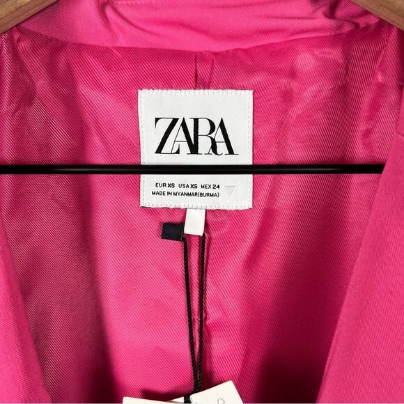 NWT ZARA Oversized One Button Blazer in Hot Pink Blogger Favorite Size X-Small - Picture 6 of 9